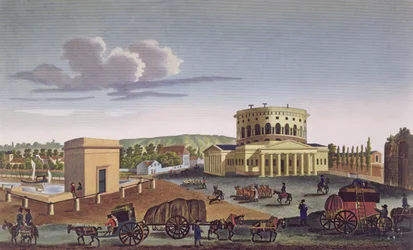 Barriere de la Villette, noin 1815-20 (värikaiverrus).